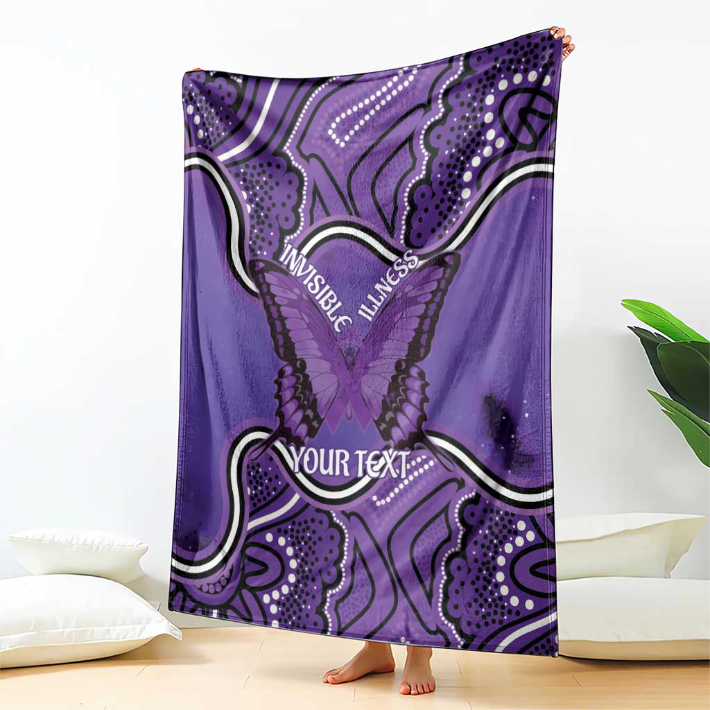 Australia Lupus Awareness Month Personalised Blanket Butterfly Purple Ribbon Invisible Illness Indigenous Art