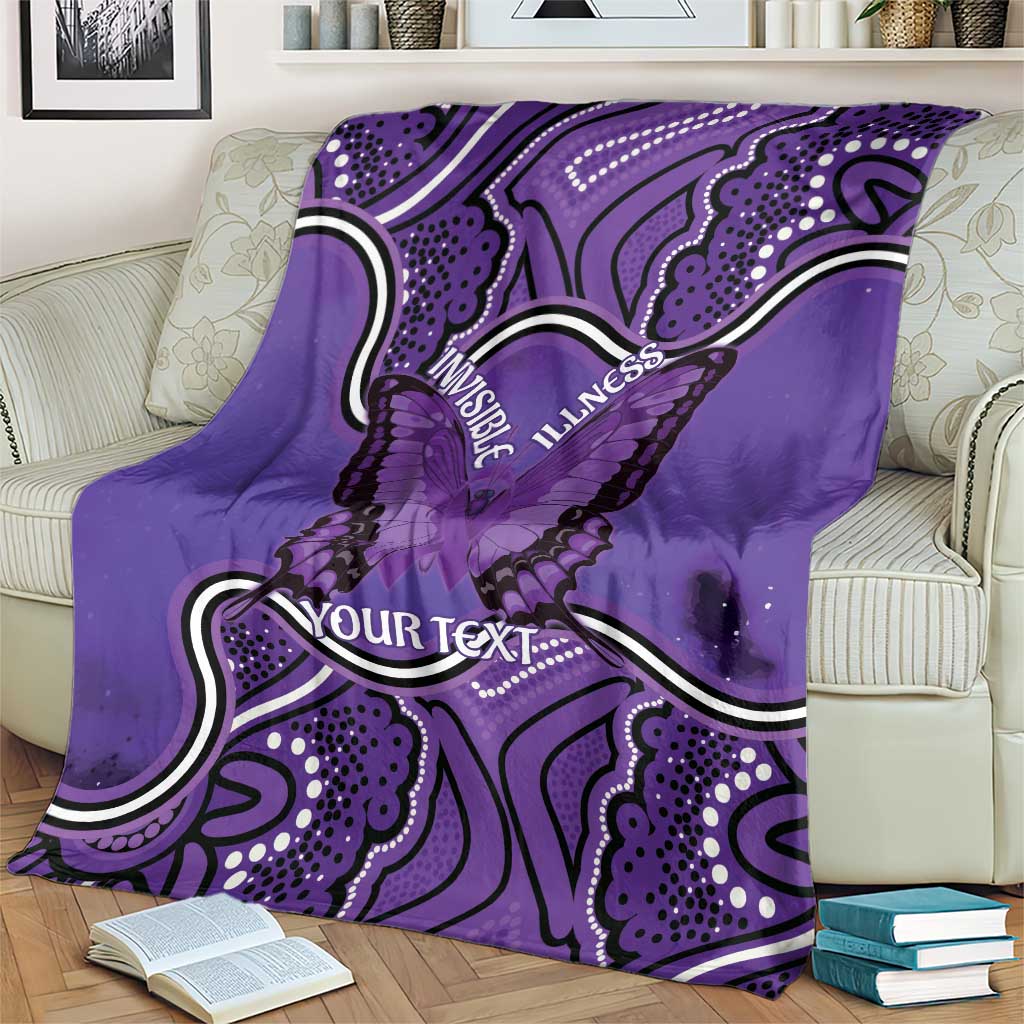 Australia Lupus Awareness Month Personalised Blanket Butterfly Purple Ribbon Invisible Illness Indigenous Art