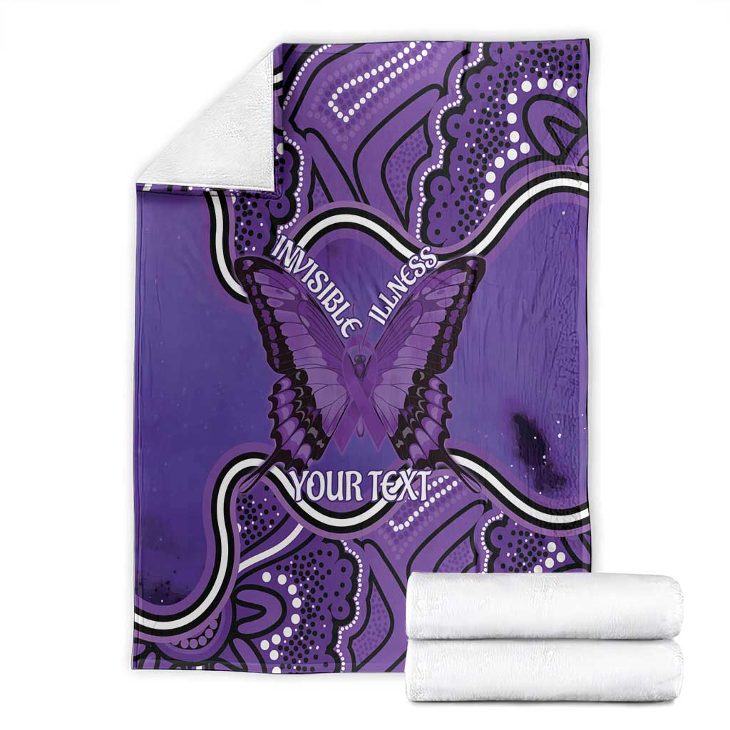 Australia Lupus Awareness Month Personalised Blanket Butterfly Purple Ribbon Invisible Illness Indigenous Art