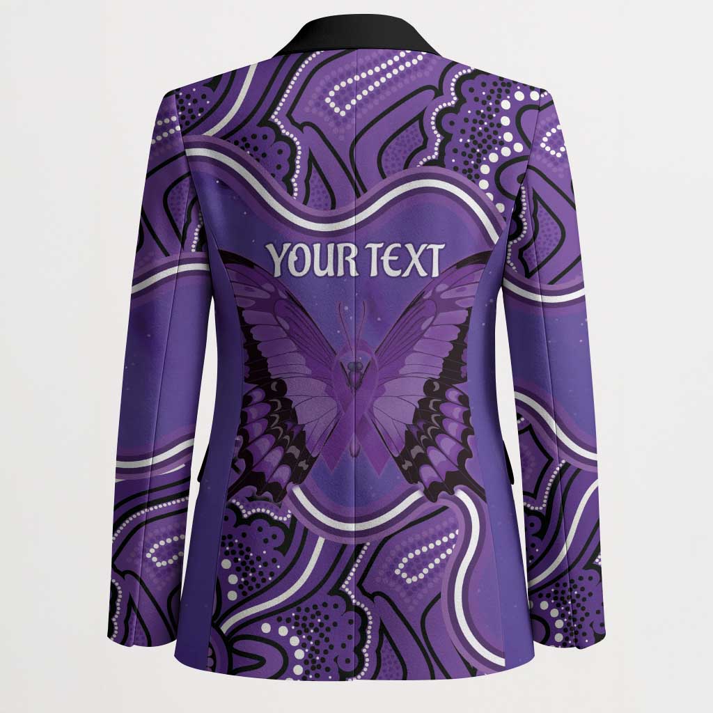 Australia Lupus Awareness Month Personalised Blazer Butterfly Purple Ribbon Invisible Illness Indigenous Art