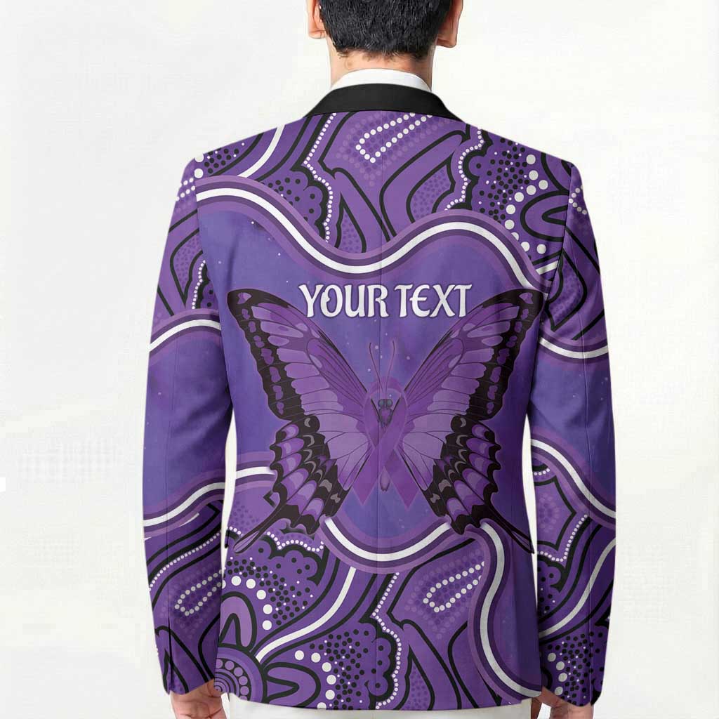Australia Lupus Awareness Month Personalised Blazer Butterfly Purple Ribbon Invisible Illness Indigenous Art
