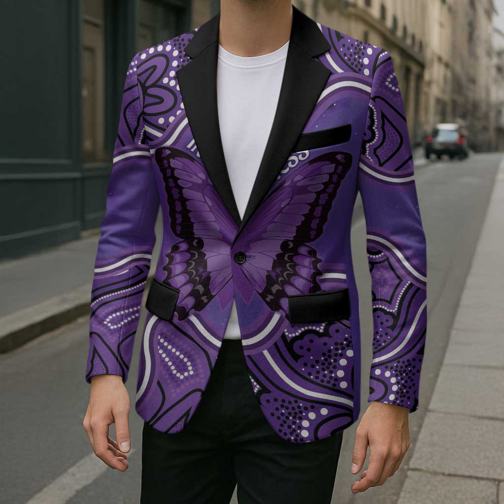 Australia Lupus Awareness Month Personalised Blazer Butterfly Purple Ribbon Invisible Illness Indigenous Art