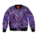 Australia Lupus Awareness Month Personalised Bomber Jacket Butterfly Purple Ribbon Invisible Illness Indigenous Art