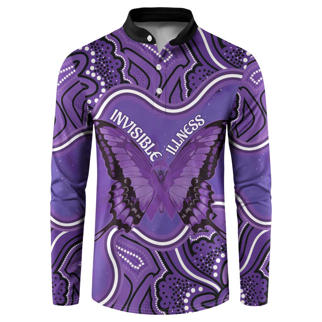 Australia Lupus Awareness Month Personalised Button Sweatshirt Butterfly Purple Ribbon Invisible Illness Indigenous Art