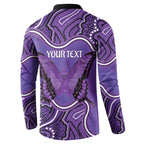 Australia Lupus Awareness Month Personalised Button Sweatshirt Butterfly Purple Ribbon Invisible Illness Indigenous Art