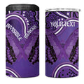 Australia Lupus Awareness Month Personalised 4 in 1 Can Cooler Tumbler Butterfly Purple Ribbon Invisible Illness Indigenous Art