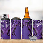 Australia Lupus Awareness Month Personalised 4 in 1 Can Cooler Tumbler Butterfly Purple Ribbon Invisible Illness Indigenous Art