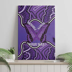 Australia Lupus Awareness Month Personalised Canvas Wall Art Butterfly Purple Ribbon Invisible Illness Indigenous Art