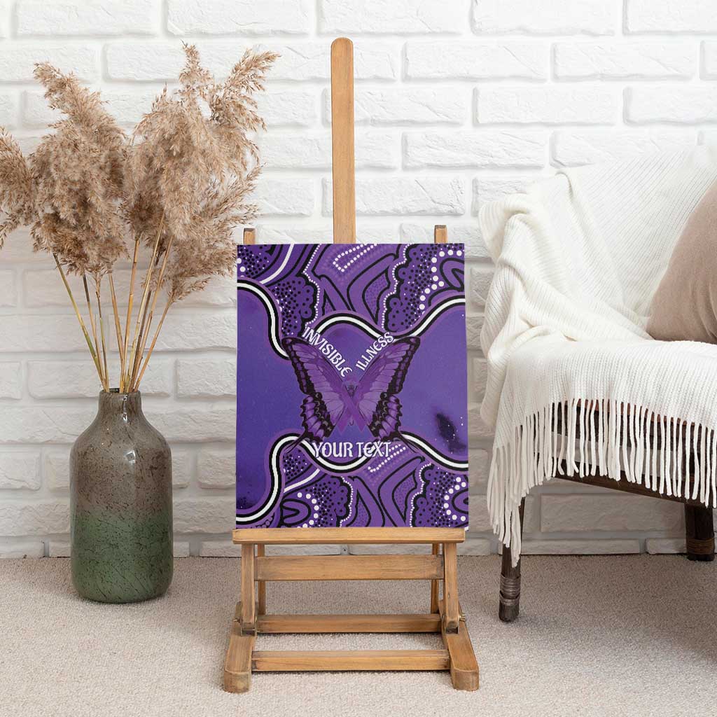 Australia Lupus Awareness Month Personalised Canvas Wall Art Butterfly Purple Ribbon Invisible Illness Indigenous Art