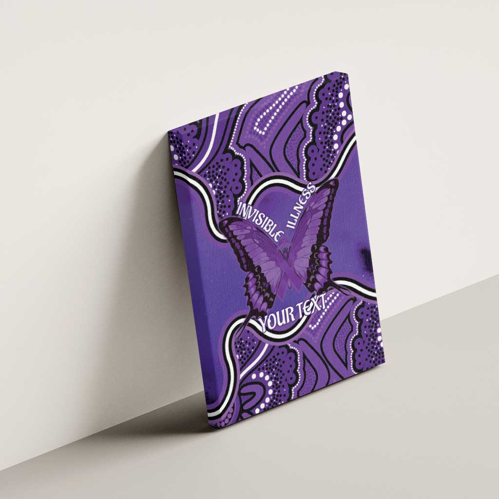Australia Lupus Awareness Month Personalised Canvas Wall Art Butterfly Purple Ribbon Invisible Illness Indigenous Art