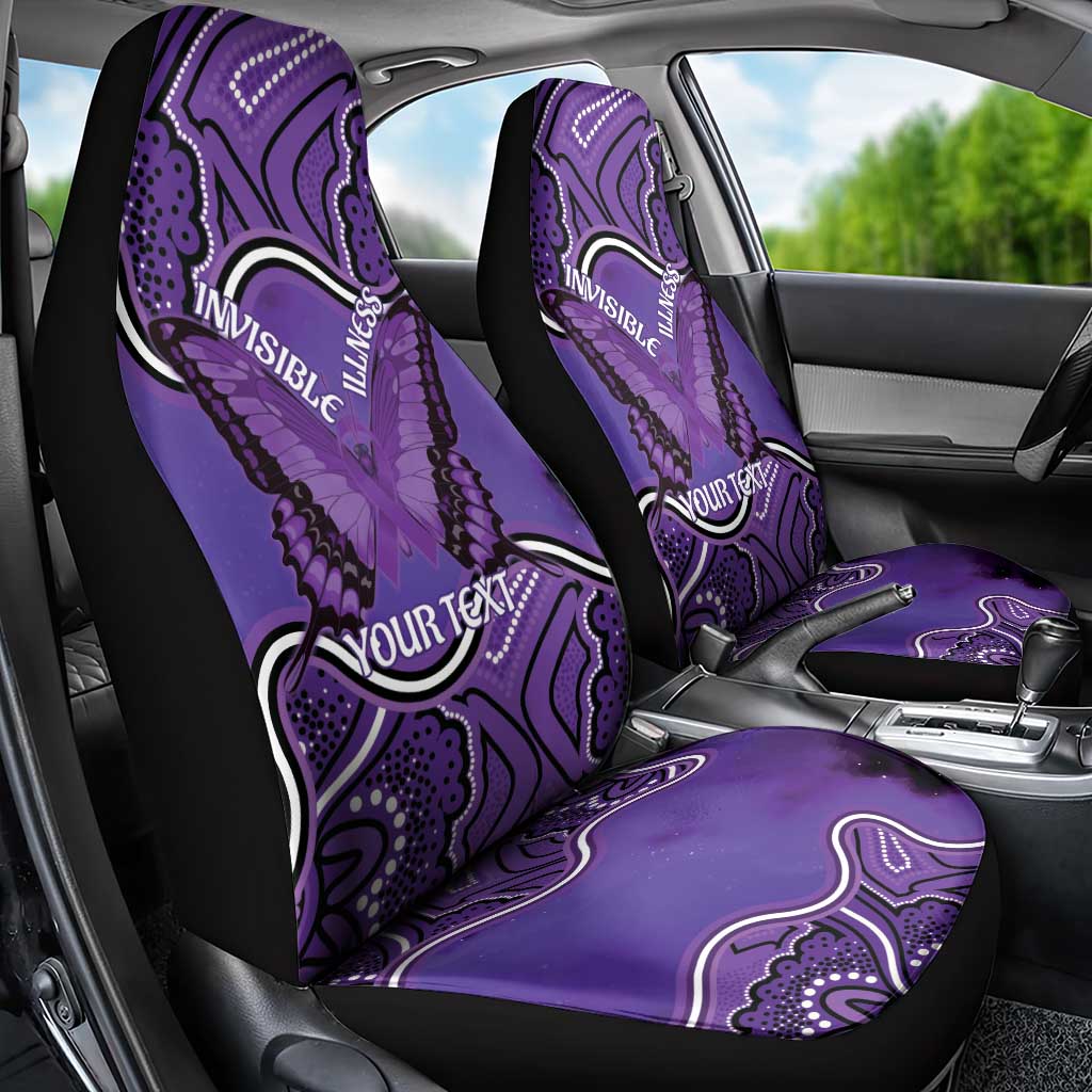 Australia Lupus Awareness Month Personalised Car Seat Cover Butterfly Purple Ribbon Invisible Illness Indigenous Art