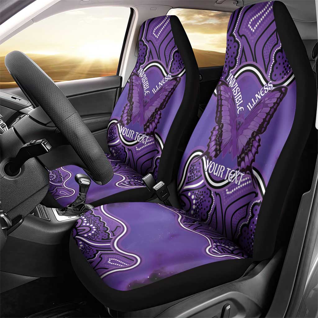 Australia Lupus Awareness Month Personalised Car Seat Cover Butterfly Purple Ribbon Invisible Illness Indigenous Art