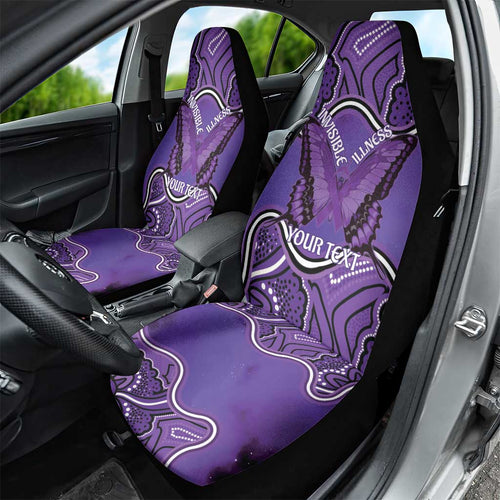 Australia Lupus Awareness Month Personalised Car Seat Cover Butterfly Purple Ribbon Invisible Illness Indigenous Art