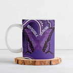 Australia Lupus Awareness Month Personalised Ceramic Mug Butterfly Purple Ribbon Invisible Illness Indigenous Art