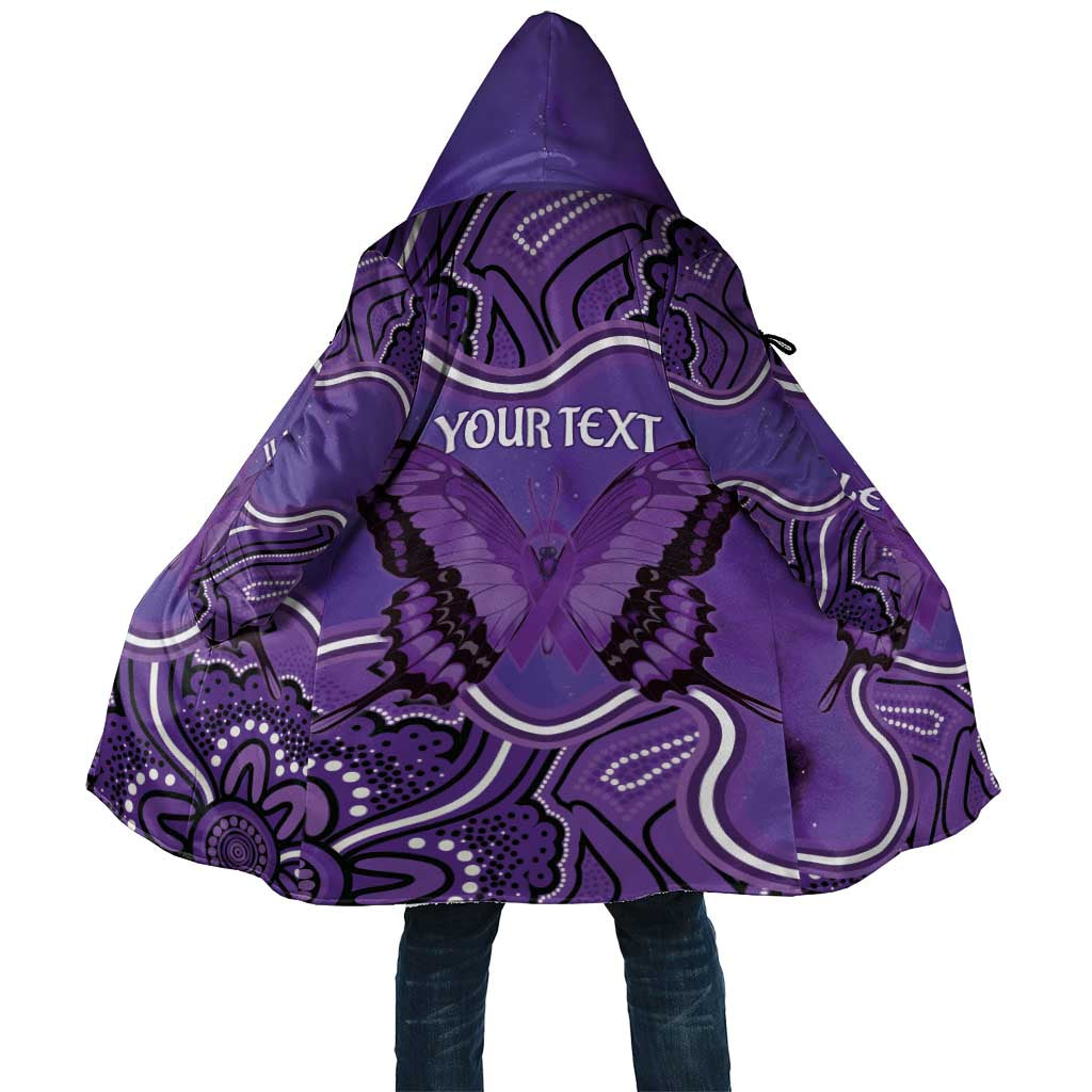 Australia Lupus Awareness Month Personalised Cloak Butterfly Purple Ribbon Invisible Illness Indigenous Art