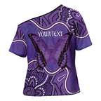Australia Lupus Awareness Month Personalised Cross Shoulder Shirt Butterfly Purple Ribbon Invisible Illness Indigenous Art