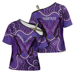 Australia Lupus Awareness Month Personalised Cross Shoulder Shirt Butterfly Purple Ribbon Invisible Illness Indigenous Art