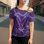 Australia Lupus Awareness Month Personalised Cross Shoulder Shirt Butterfly Purple Ribbon Invisible Illness Indigenous Art