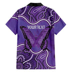 Australia Lupus Awareness Month Personalised Family Matching Long Sleeve Bodycon Dress and Hawaiian Shirt Butterfly Purple Ribbon Invisible Illness Indigenous Art