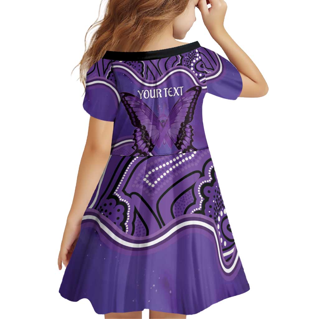 Australia Lupus Awareness Month Personalised Family Matching Mermaid Dress and Hawaiian Shirt Butterfly Purple Ribbon Invisible Illness Indigenous Art