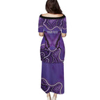 Australia Lupus Awareness Month Personalised Family Matching Puletasi and Hawaiian Shirt Butterfly Purple Ribbon Invisible Illness Indigenous Art