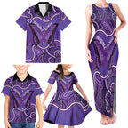 Australia Lupus Awareness Month Personalised Family Matching Tank Maxi Dress and Hawaiian Shirt Butterfly Purple Ribbon Invisible Illness Indigenous Art