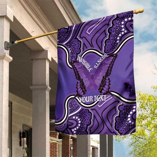 Australia Lupus Awareness Month Personalised Garden Flag Butterfly Purple Ribbon Invisible Illness Indigenous Art
