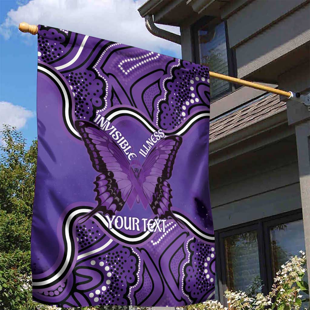 Australia Lupus Awareness Month Personalised Garden Flag Butterfly Purple Ribbon Invisible Illness Indigenous Art