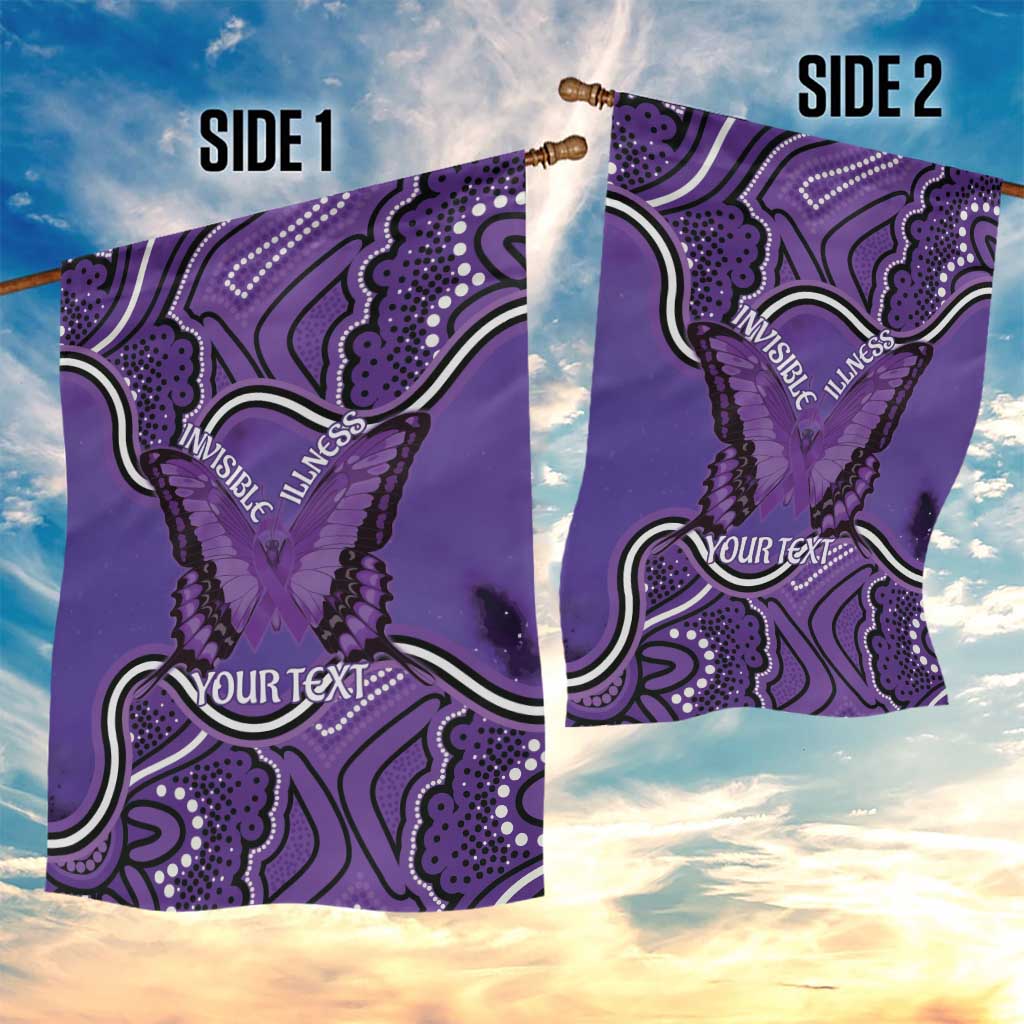 Australia Lupus Awareness Month Personalised Garden Flag Butterfly Purple Ribbon Invisible Illness Indigenous Art