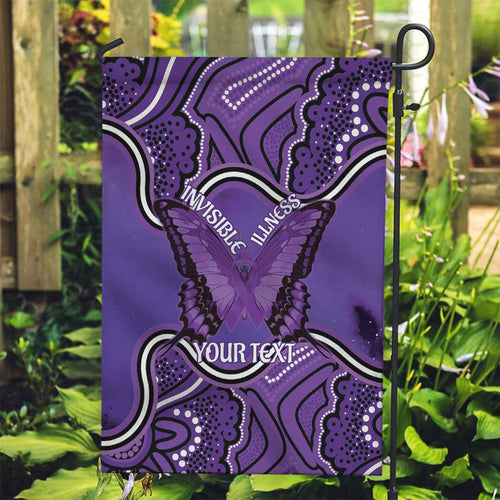 Australia Lupus Awareness Month Personalised Garden Flag Butterfly Purple Ribbon Invisible Illness Indigenous Art
