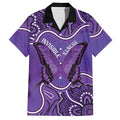 Australia Lupus Awareness Month Personalised Hawaiian Shirt Butterfly Purple Ribbon Invisible Illness Indigenous Art