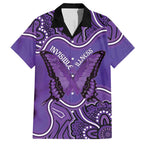 Australia Lupus Awareness Month Personalised Hawaiian Shirt Butterfly Purple Ribbon Invisible Illness Indigenous Art