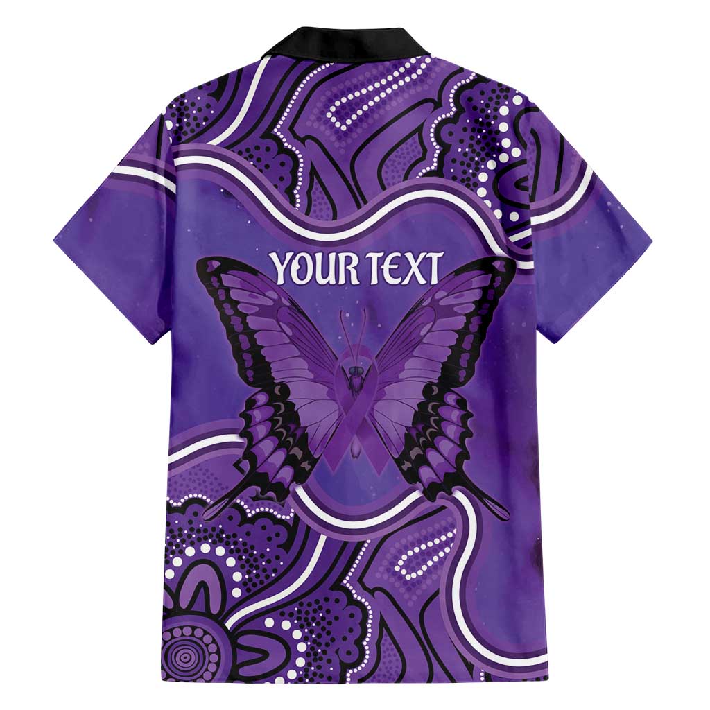 Australia Lupus Awareness Month Personalised Hawaiian Shirt Butterfly Purple Ribbon Invisible Illness Indigenous Art