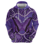 Australia Lupus Awareness Month Personalised Hoodie Butterfly Purple Ribbon Invisible Illness Indigenous Art