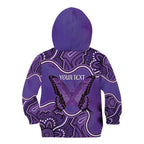 Australia Lupus Awareness Month Personalised Kid Hoodie Butterfly Purple Ribbon Invisible Illness Indigenous Art