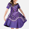 Australia Lupus Awareness Month Personalised Kid Short Sleeve Dress Butterfly Purple Ribbon Invisible Illness Indigenous Art