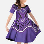 Australia Lupus Awareness Month Personalised Kid Short Sleeve Dress Butterfly Purple Ribbon Invisible Illness Indigenous Art