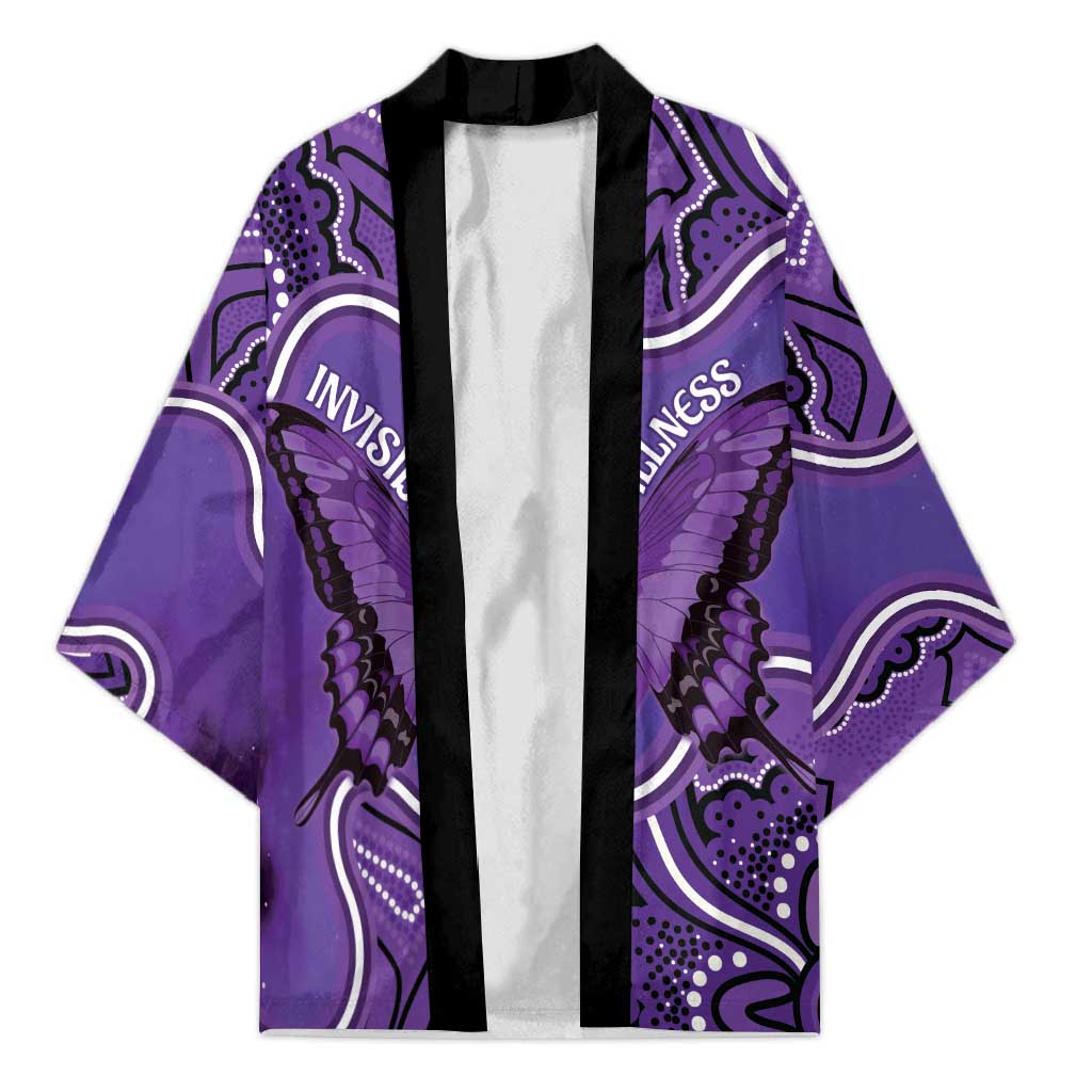 Australia Lupus Awareness Month Personalised Kimono Butterfly Purple Ribbon Invisible Illness Indigenous Art