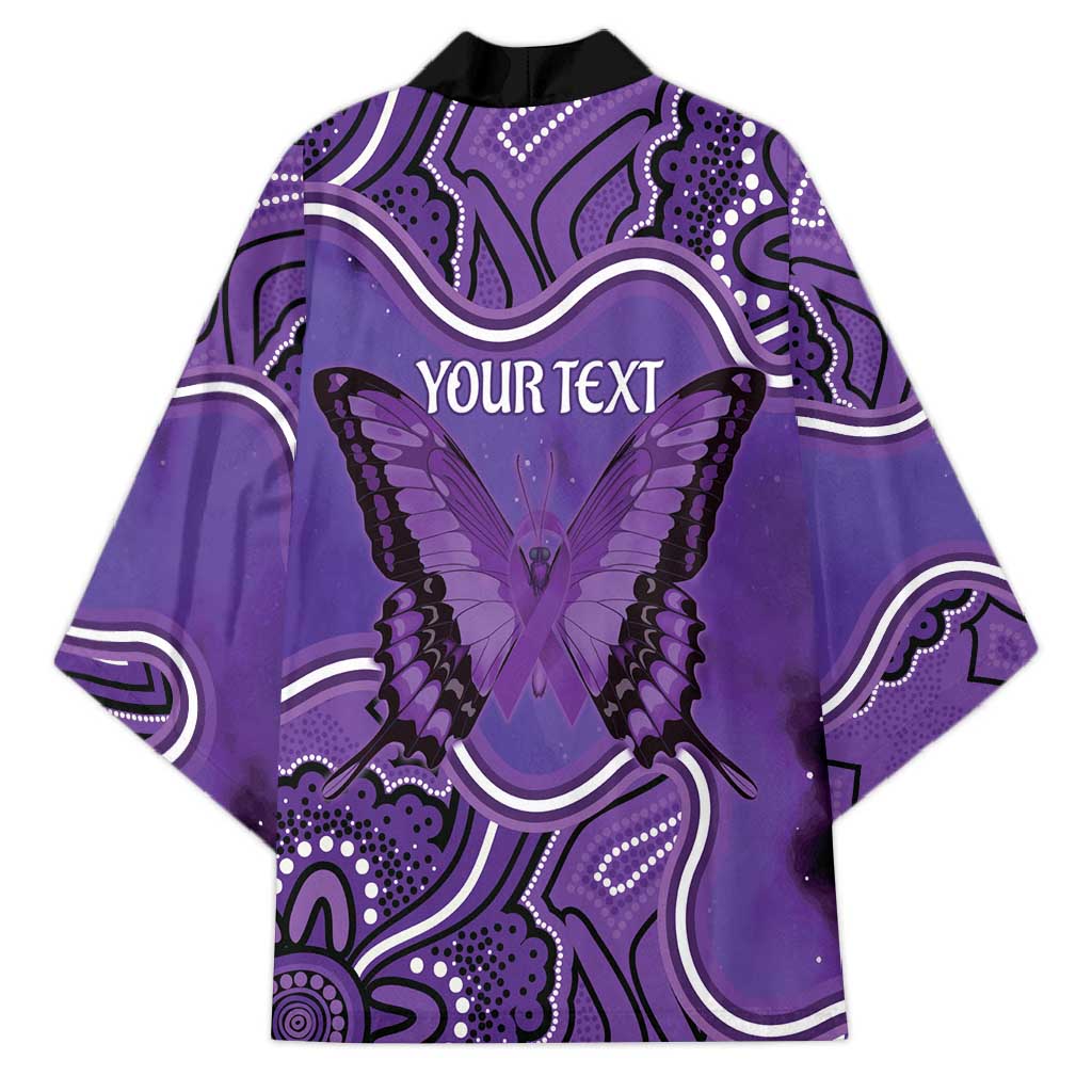 Australia Lupus Awareness Month Personalised Kimono Butterfly Purple Ribbon Invisible Illness Indigenous Art