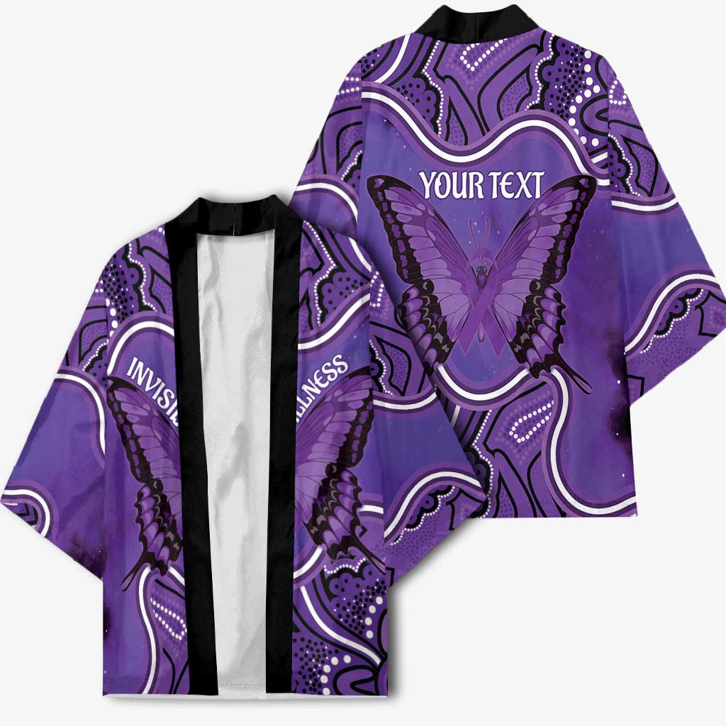 Australia Lupus Awareness Month Personalised Kimono Butterfly Purple Ribbon Invisible Illness Indigenous Art