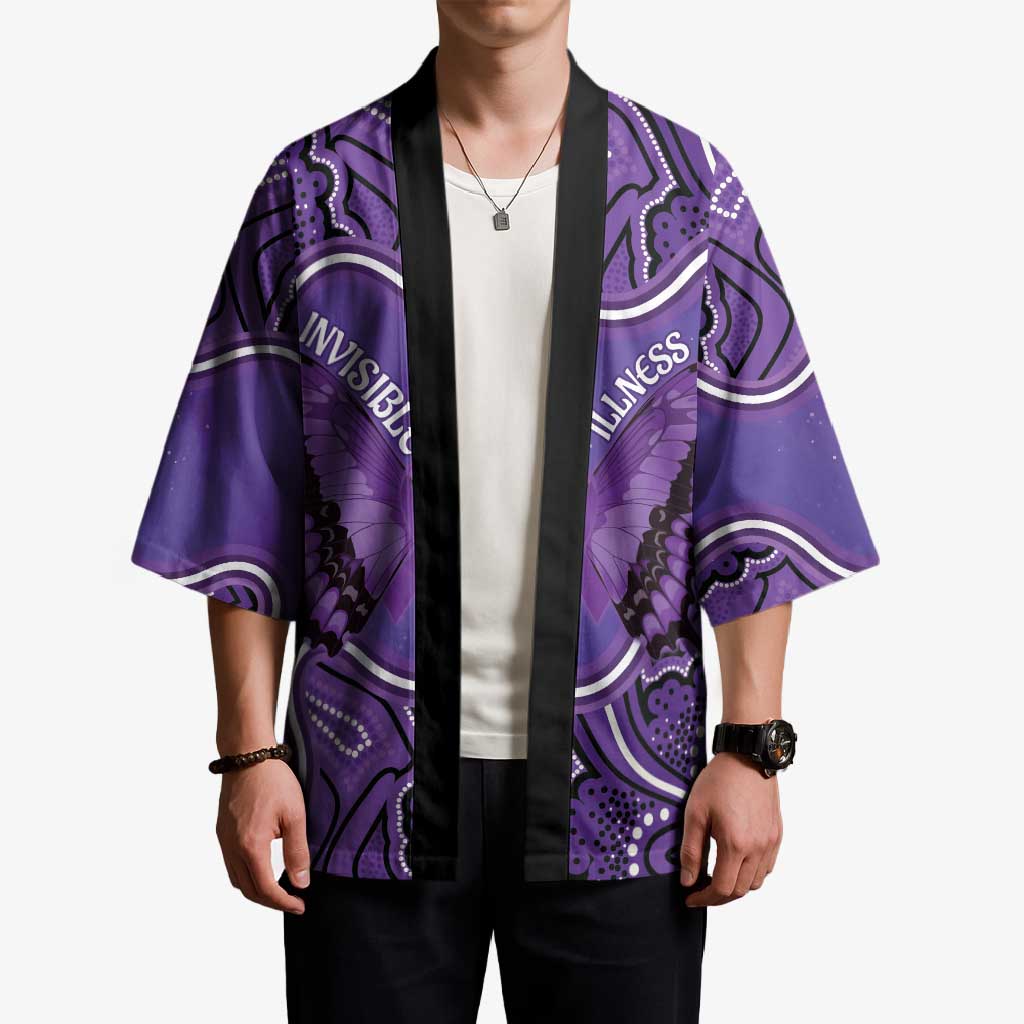 Australia Lupus Awareness Month Personalised Kimono Butterfly Purple Ribbon Invisible Illness Indigenous Art