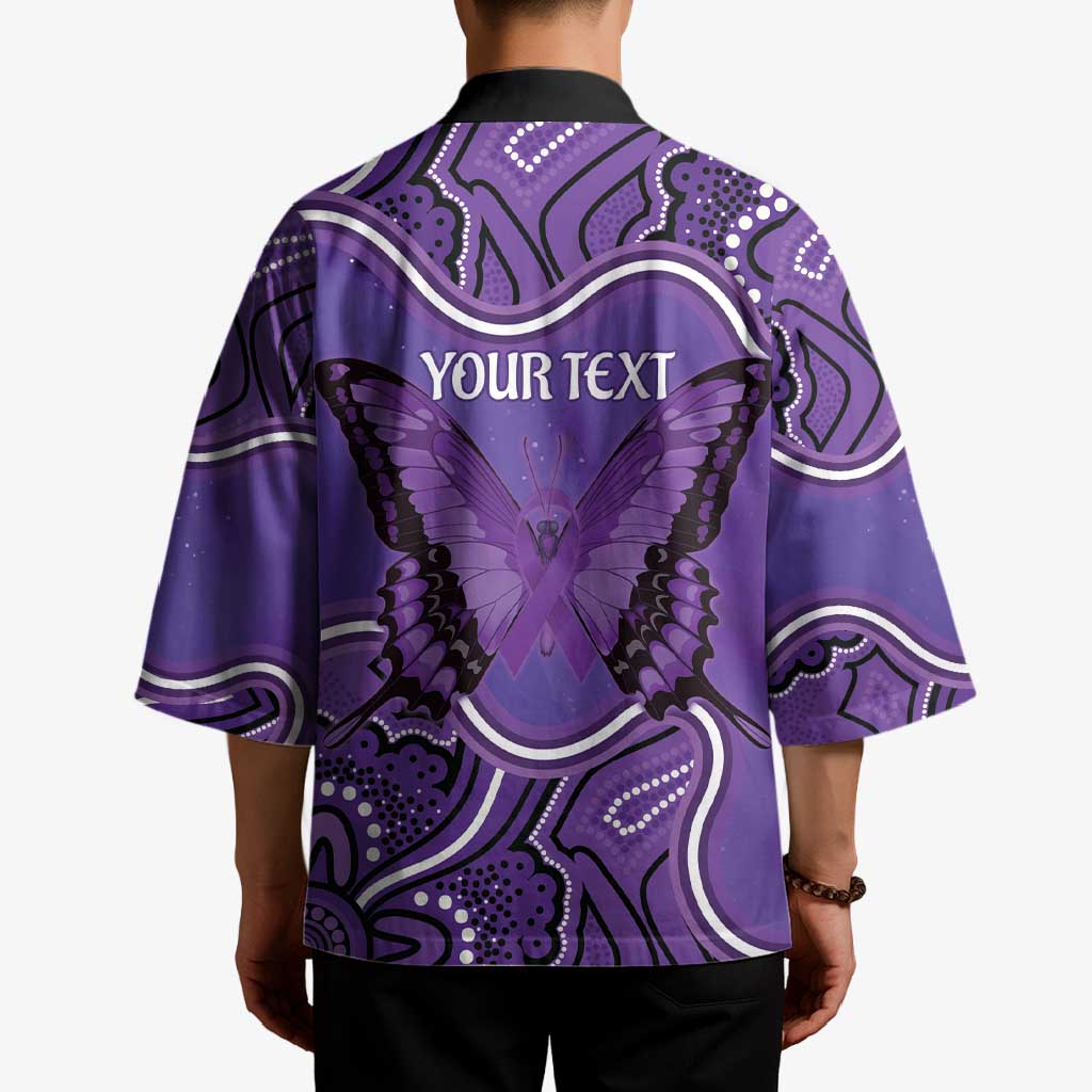 Australia Lupus Awareness Month Personalised Kimono Butterfly Purple Ribbon Invisible Illness Indigenous Art