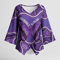 Australia Lupus Awareness Month Personalised Kimono Sleeve Blouse Butterfly Purple Ribbon Invisible Illness Indigenous Art
