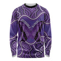 Australia Lupus Awareness Month Personalised Long Sleeve Shirt Butterfly Purple Ribbon Invisible Illness Indigenous Art