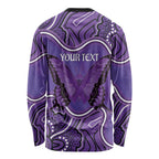 Australia Lupus Awareness Month Personalised Long Sleeve Shirt Butterfly Purple Ribbon Invisible Illness Indigenous Art