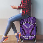 Australia Lupus Awareness Month Personalised Luggage Cover Butterfly Purple Ribbon Invisible Illness Indigenous Art
