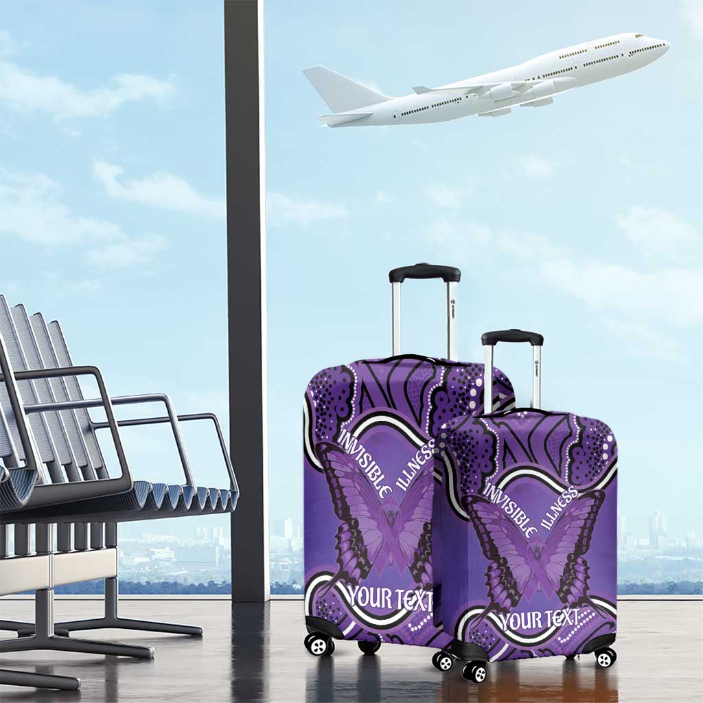 Australia Lupus Awareness Month Personalised Luggage Cover Butterfly Purple Ribbon Invisible Illness Indigenous Art