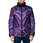 Australia Lupus Awareness Month Personalised Padded Jacket Butterfly Purple Ribbon Invisible Illness Indigenous Art