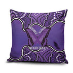 Australia Lupus Awareness Month Personalised Pillow Cover Butterfly Purple Ribbon Invisible Illness Indigenous Art