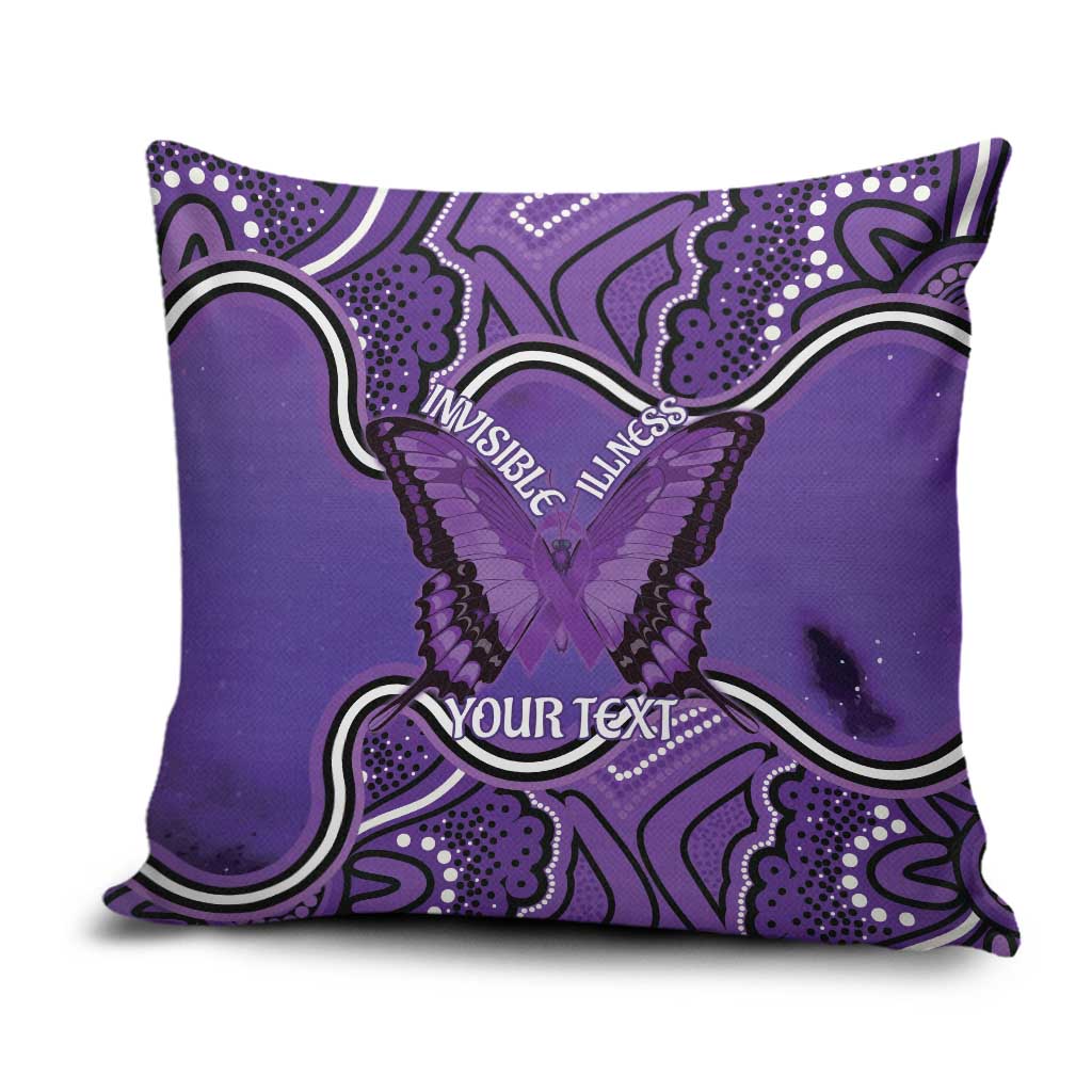 Australia Lupus Awareness Month Personalised Pillow Cover Butterfly Purple Ribbon Invisible Illness Indigenous Art